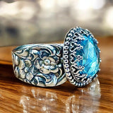 Zircon Floral Sterling silver ring SIZED TO ORDER.     $75