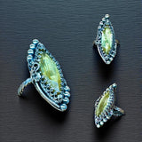 Yellow Zircon Sterling Silver Ring size 7 or 7.5 on  request      $60