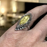 Yellow Zircon Sterling Silver Ring size 7 or 7.5 on  request      $60