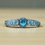 Blue Zircon Sterling Silver Cuff Bracelet.    $95