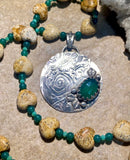 Green Onyx sterling silver pendant and matching necklace        $55