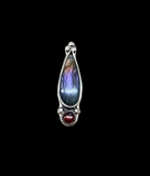 Labradorite and Garnet sterling silver ring SIZED TO ORDER.   $50
