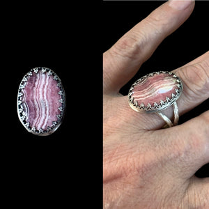 Rhodochrosite Sterling Silver Ring SIZED TO ORDER.    $50