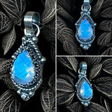 Rainbow Moonstone small sterling silver pendant.    $65