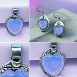 Lavender Moon quartz Heart discount Pendant and Earring Set.   $120