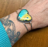 Labradorite Heart sterling silver cuff bracelet    $100