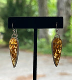 Petrified Wood Sterling Silver Earrings.    $50