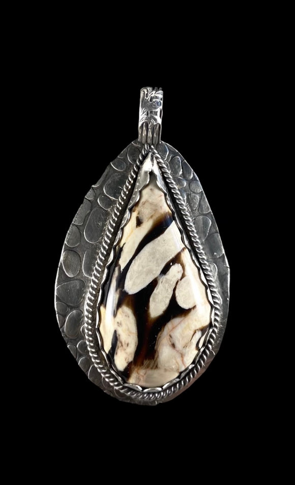 Fossilized Peanut Wood Sterling Silver Pendant  $75