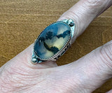 Scenic Agate Sterling sever Ring size 6.  $55