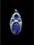 Purple Labradorite and Amethyst Sterling silver pendant.   $75