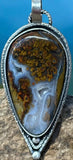 Plume Agate Sterling Silver Pendant.    $70