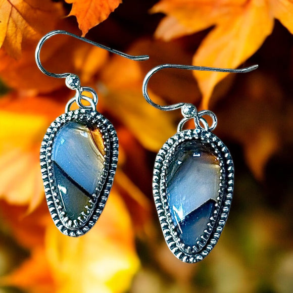 Montana Agate Sterling silver earrings.   $50