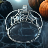 Spider Web Obsidian and Spider Web/Spider Sterling Silver Pendant.   $75