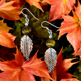 Tiger Eye Copper Leaf and Sterling Silver Earrings.    $25