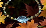 Picture Jasper Gemstone Sterling Leaf Necklace.   $60