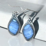 Blue Lace Agate sterling silver earrings $50