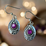 Pink Sapphire Sterling Silver Earrings.   $55