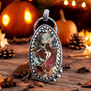 Opalized Indonesian Petrified Wood Sterling silver Pendant   $85