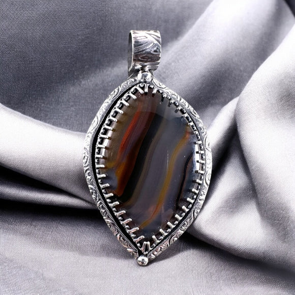 Brazilian Agate Sterling Silver Pendant.    $75