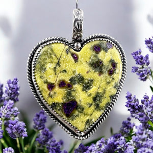 Atlantasite  Heart Sterling Silver Pendant.