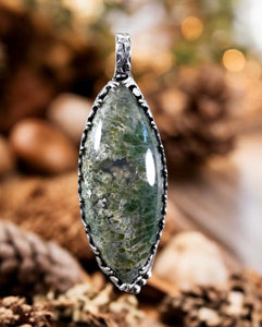 Indonesian Plume Agate sterling silver pendant.    $75