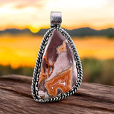 Dry Head Agate sterling silver pendant.  $80