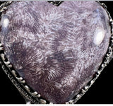 Purple Centipede Coral Heart  Sterling Silver Pendant.   $90