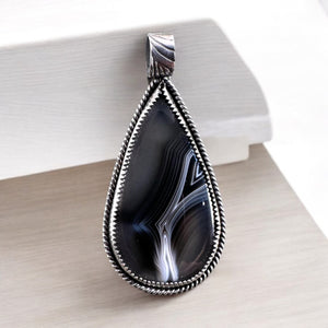 Tuxedo Agate Sterling Silver Pendant.    $80