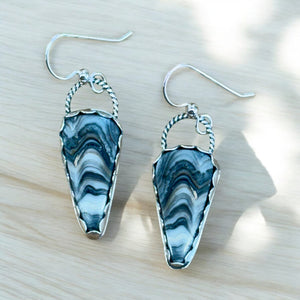 Zebra Onyx Sterling Silver Earrings.    $50