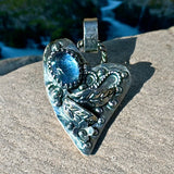 Aquamarine Sterling Silver Heart Pendant.   $65