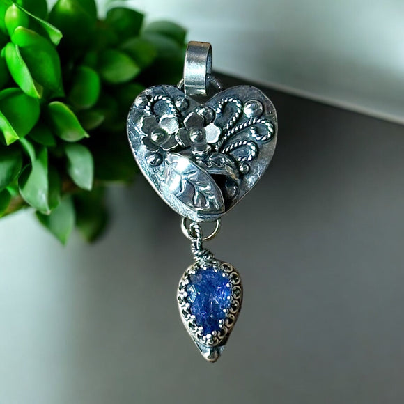 Tanzanite Sterling Heart Pendant.   $70