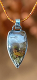 Moss Agate Sterling Silver Pendant and Garnet Necklace Set.    $80