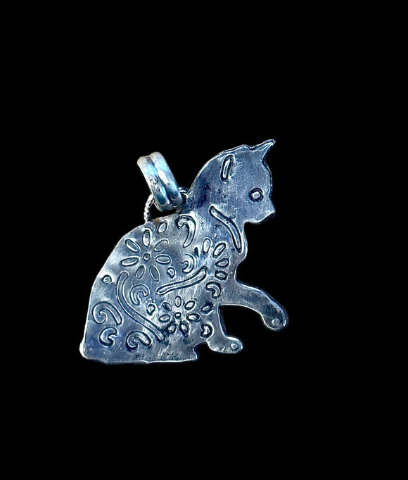 Sterling Silver Cat Pendant $50 CUSTOMIZED WITH YOUR CATS NAME.     $50