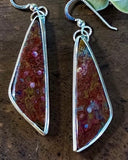 Palm Wood (Red) sterling silver earrings   $55