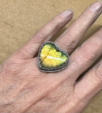 Golden Labradorite Heart Sterling Silver Ring SIZED TO ORDER.     $75