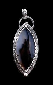 Montana Agate Large Sterling Silver Pendant.  $80