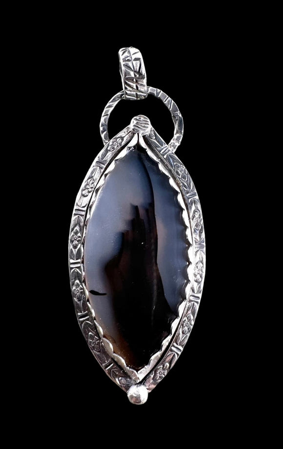 Montana Agate Large Sterling Silver Pendant.   $90