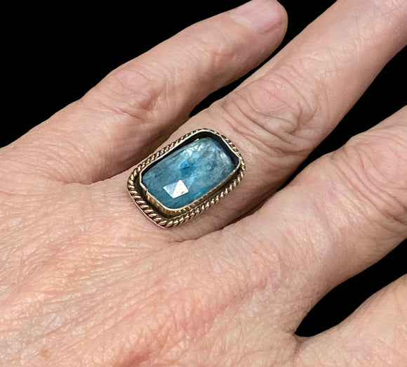 Icy Blue Kyanite gold-filled and sterling silver ring SIZED TO ORDER $55