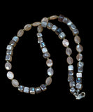 Faceted Silver Moonstone Gemstone Beaded Necklace.    $50