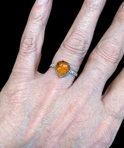 Carved Carnelian Sterling Silver RING SIZED TO ORDER     $50