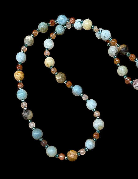 Amazonite Gemstone Beaded Necklace.    $30