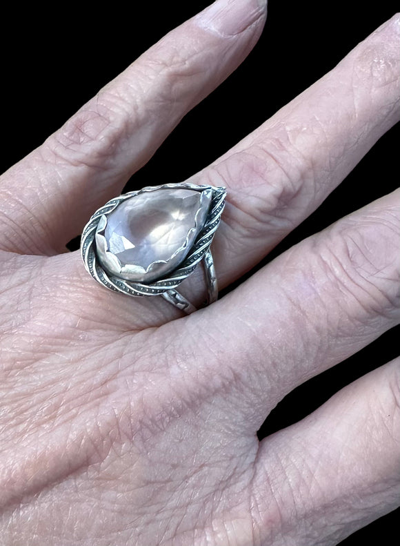 Rose Quartz Sterling Silver RING SIZED TO ORDER.    $50