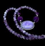 Lavender and Purple Amethyst Sterling Silver Pendant Necklace Set.     $80
