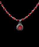 Carved Coral Sterling Silver Pendant and Matching Coral Necklace.     $55