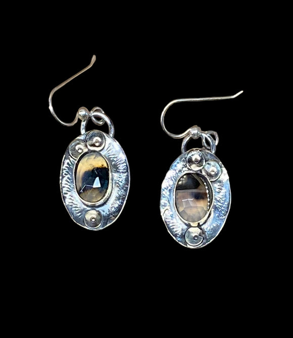 Montana Agate sterling silver and Gold-filled  Earrings. $45