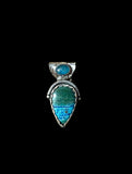 African Shattuckite and Apatite Sterling Silver Pendant $65