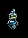 Labradorite and Citrine Sterling Silver small pendant.   $50