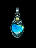 Labradorite Heart and Citrine Sterling Silver Pendant.  $65