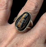 Fossilized Wooly Mammoth Tooth Sterling Silver Ring SIZED TO ORDER.    $60