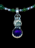 Amethyst and Moss Agate and matching gemstone  necklace set     $60